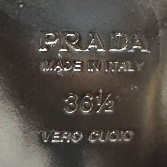 Prada black and brown print heels size 36.5 EU (6.5 US) - Picture 10 of 12